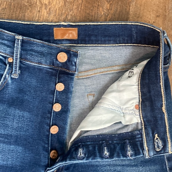 MOTHER THE TRIPPER ANKLE FRAY IN CHANGE IS IN THE AIR HI RISE BUTTON FLY BOOTCUT - Picture 11 of 15